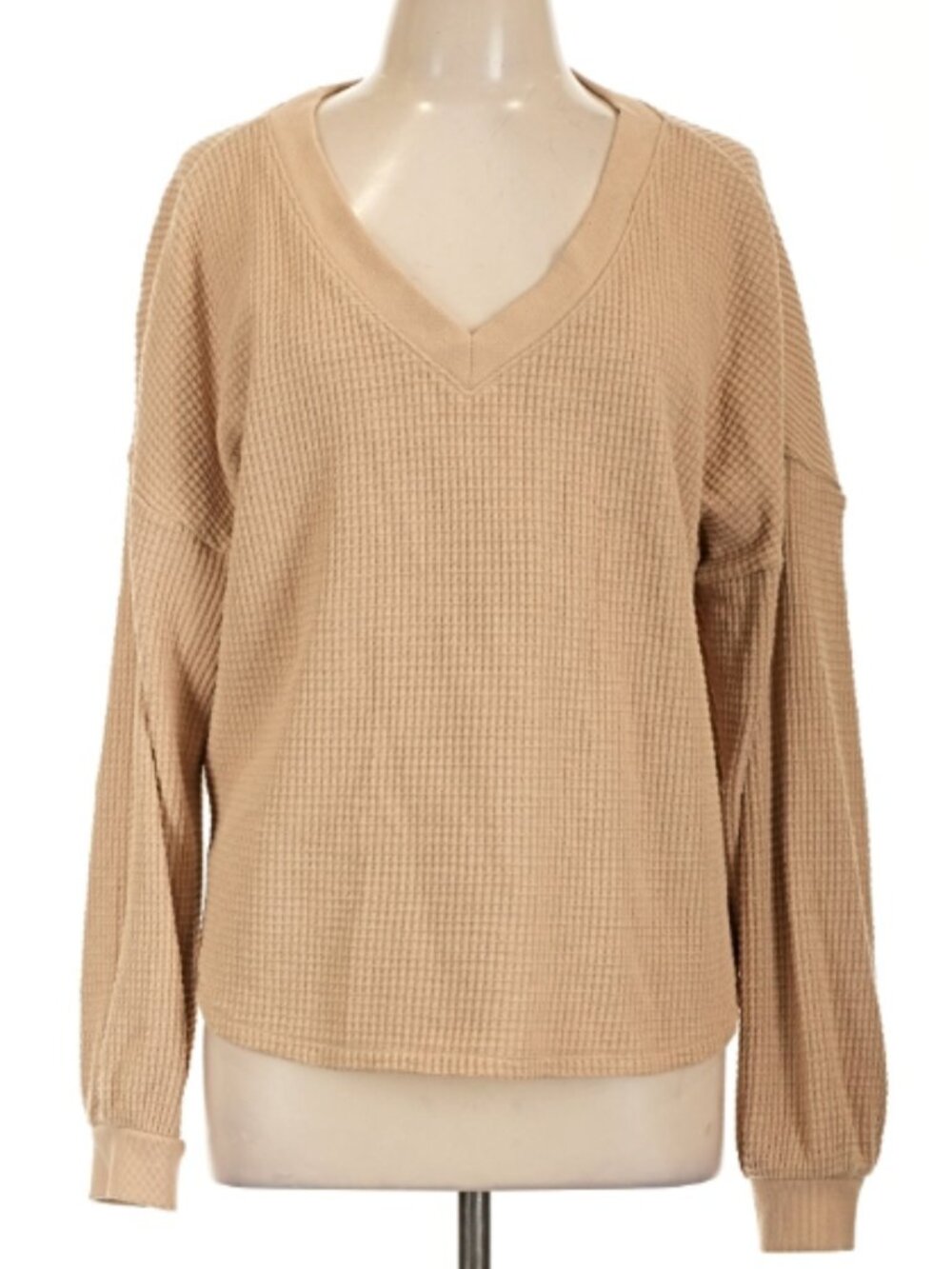 Ladies Madewell Tan Colored V-Neck Long Sleeve Sweater Size Large